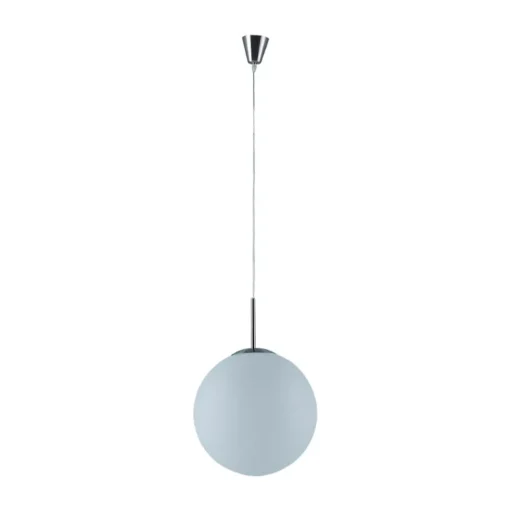 Lindby hanglamp Marike, Ø 35 cm, wit, glas, globe, E27
