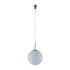 Lindby hanglamp Marike, Ø 30 cm, wit, glas, globe, E27