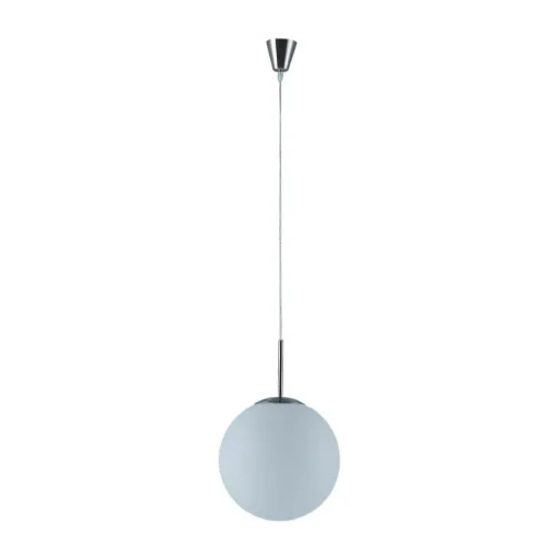 Lindby hanglamp Marike, Ø 30 cm, wit, glas, globe, E27