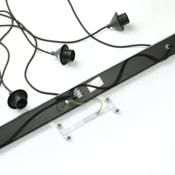 Lindby hanglamp Marla, 3-lamps, glas, rookgrijs, 102cm