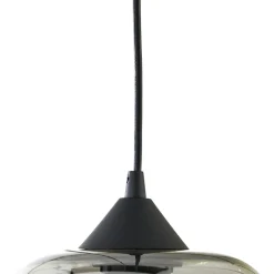 Lindby hanglamp Marla, 6-lamps, glas, rookgrijs, 108cm
