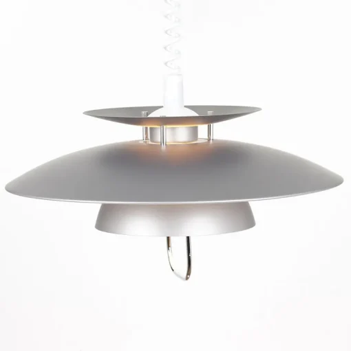 Lindby hanglamp Nadija, grijs, 43 cm, in hoogte verstelbaar, E27