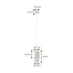 Lindby hanglamp Nielson, Ø 11 cm, beige, gips