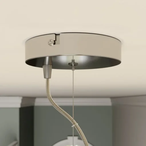 Lindby hanglamp Pikka, wit, textiel, Ø 50 cm, E27