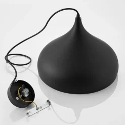 Lindby hanglamp Ritana, zwart-goud, metaal, Ø 31cm, E27