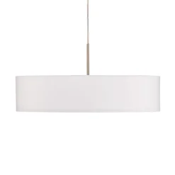 Lindby hanglamp Sebatin, Ø 50 cm, wit, stof, E27