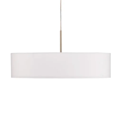 Lindby hanglamp Sebatin, Ø 50 cm, wit, stof, E27