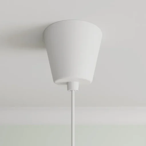 Lindby hanglamp Simaria, wit, textiel, Ø 60 cm, E27