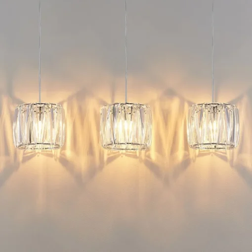 Lindby hanglamp Sofia, 107 cm, 3-lamps, E14, chroom/helder