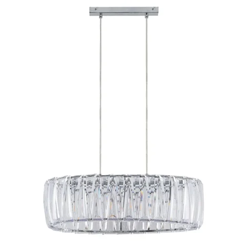 Lindby hanglamp Sofia, 68 cm, 3-lamps, E14, chroom/helder