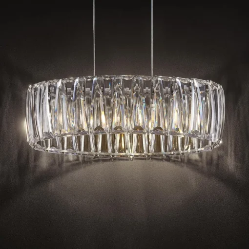Lindby hanglamp Sofia, 68 cm, 3-lamps, E14, chroom/helder