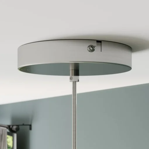 Lindby hanglamp Sonika, Ø 40 cm, nikkelkleurig, glas, E27
