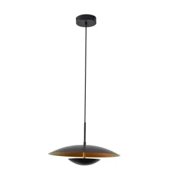 Lindby hanglamp Tiama, metaal, zwart/goud, Ø 40 cm