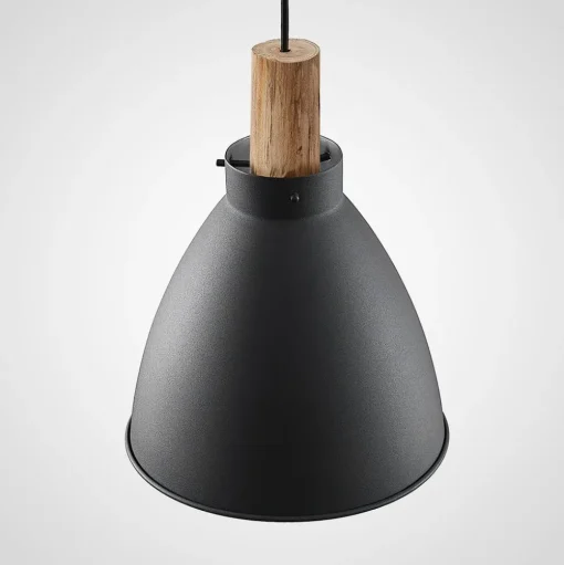 Lindby hanglamp Trebale, E27, Ø 28 cm, zwart, hout