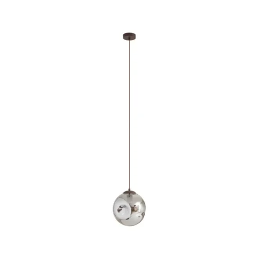 Lindby hanglamp Valentina, E27, Ø 25 cm, rookgrijs, glas