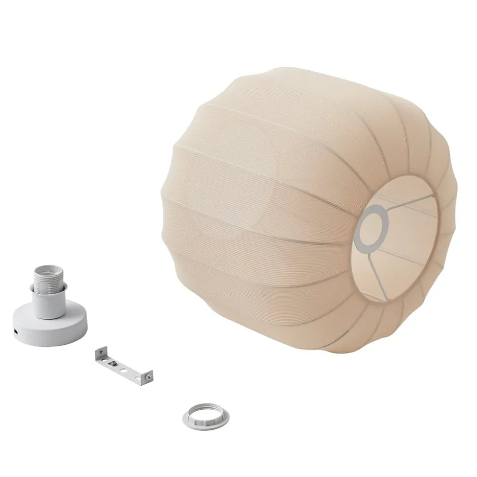 Lindby Helin plafondlamp, beige, stof, Ø 35 cm