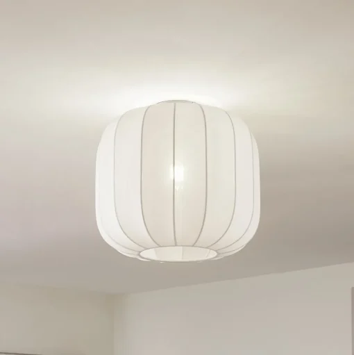 Lindby Helin plafondlamp, wit, stof, Ø 35 cm