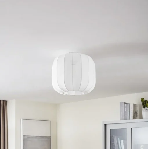 Lindby Helin plafondlamp, wit, stof, Ø 35 cm