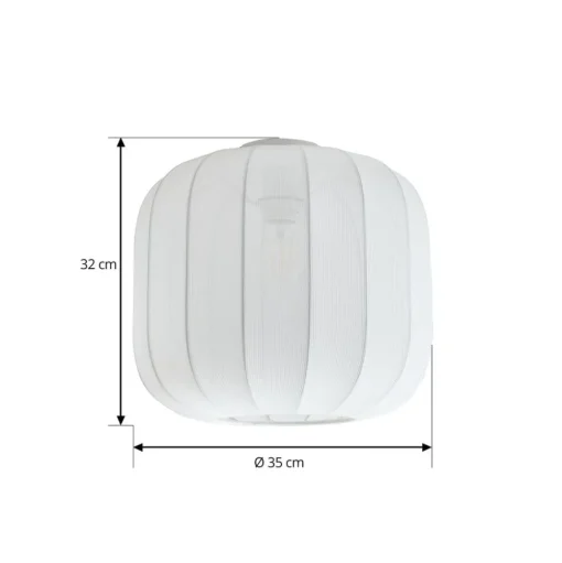 Lindby Helin plafondlamp, wit, stof, Ø 35 cm