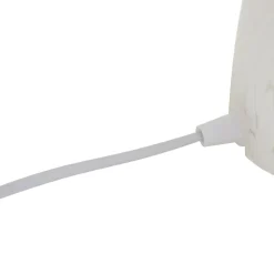 Lindby Hubi tafellamp, wit, glas, Ø 22 cm, paddestoelvorm