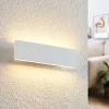 Lindby Ignazia LED wandlamp, 28 cm, wit, metaal, omhoog/omlaag