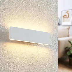Lindby Ignazia LED wandlamp, 28 cm, wit, metaal, omhoog/omlaag