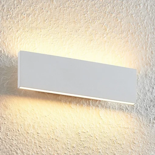 Lindby Ignazia LED wandlamp, 28 cm, wit, metaal, omhoog/omlaag