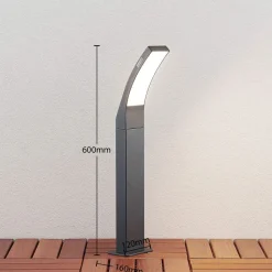 Lindby Ilvita LED tuinpadverlichting, 60 cm, antraciet, metaal, IP54