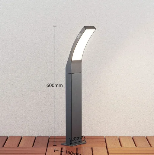 Lindby Ilvita LED tuinpadverlichting, 60 cm, antraciet, metaal, IP54