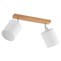 Lindby Imarin plafondspot, 2-lamps, eiken/wit