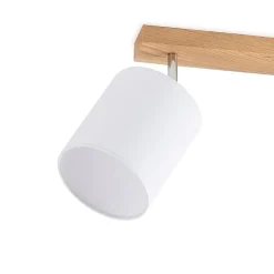 Lindby Imarin plafondspot, 2-lamps, eiken/wit