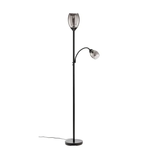 Lindby Irmino vloerlamp met rookglazen kappen