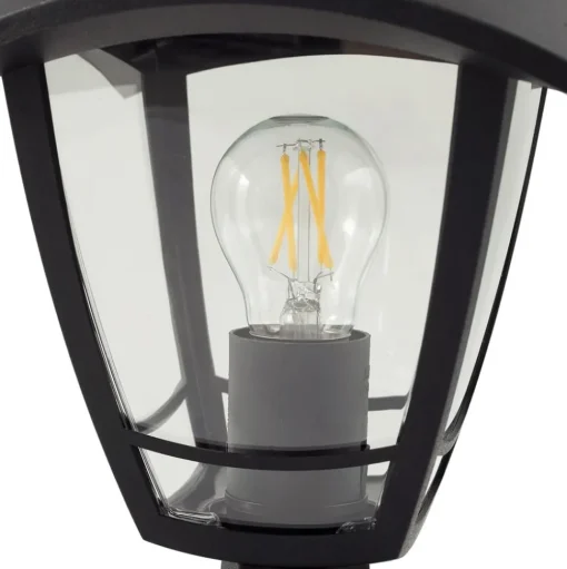 Lindby Isidoro sokkellamp, zwart, hoogte 28 cm, kunststof