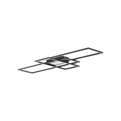 Lindby Ismera plafondlamp 3 frames, antraciet