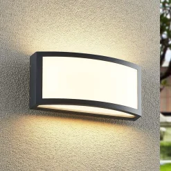 Lindby Jakari LED buiten wandlamp, hoekig, wit