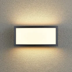 Lindby Jakari LED buiten wandlamp, hoekig, wit