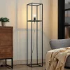Lindby Jordana vloerlamp, frame, zwart, 1-lamp.