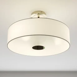 Lindby Josia plafondlamp, wit, stof, Ø 47 cm, E27