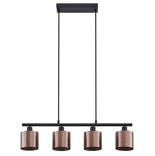 Lindby Joudy hanglamp, 4-lamps, brons donker