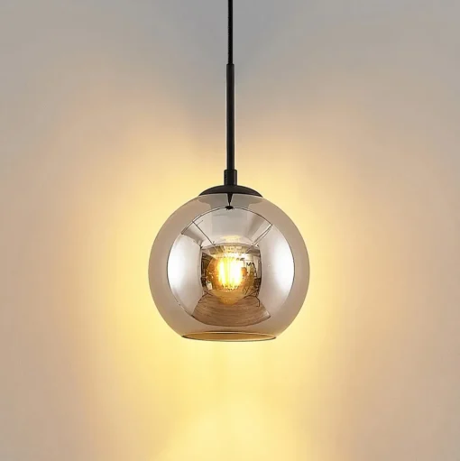 Lindby Jurian hanglamp 1-lamp, zwart/roker