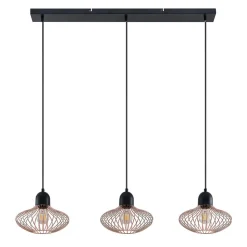 Lindby Justinos hanglamp, 3-lamps, koper