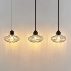Lindby Justinos hanglamp, 3-lamps, koper