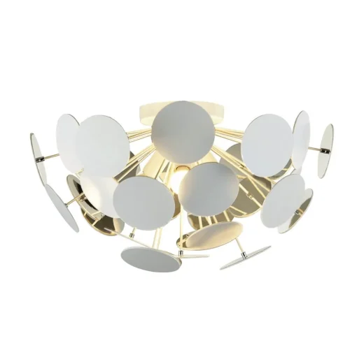 Lindby Kinan plafondlamp, Ø 54 cm, wit, metaal, E14