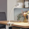 Lindby klemlamp Maori, wit, metaal, CCT, dimbaar.