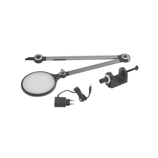 Lindby klemlamp Nyxaris, grijs, metaal, CCT, 52 cm