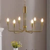 Lindby kroonluchter Elanova, messing, 6-lamps, Ø 70 cm, E14