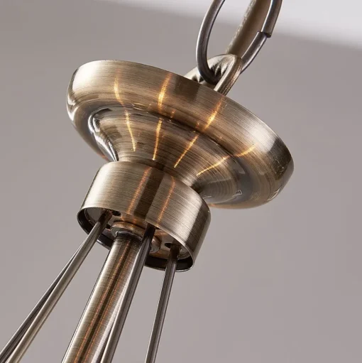 Lindby kroonluchter Marnia, 5-lamps, Ø 40 cm, brons antiek, E14