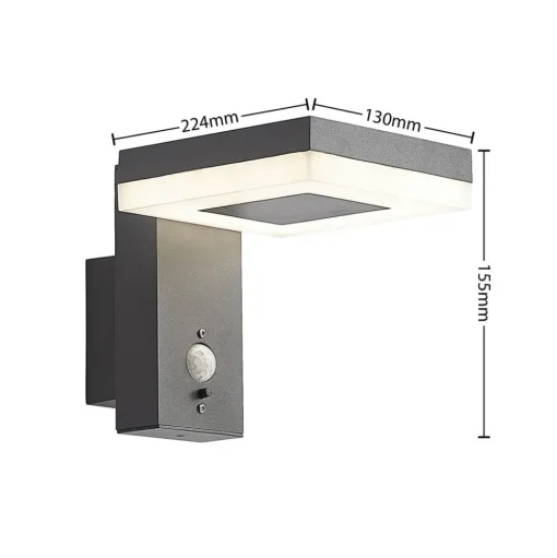 Lindby Laira LED solar buitenwandlamp, 15,5 cm