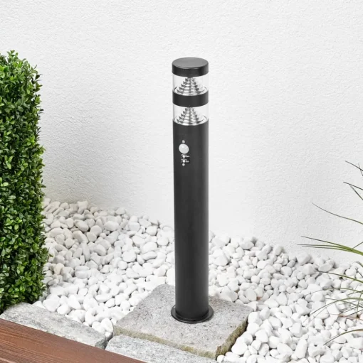 Lindby Lanea LED tuinpadverlichting, 60 cm, zwart, sensor, IP44