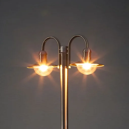 Lindby lantaarnpaal Damion, 200 cm, 2-lamps, E27, IP44